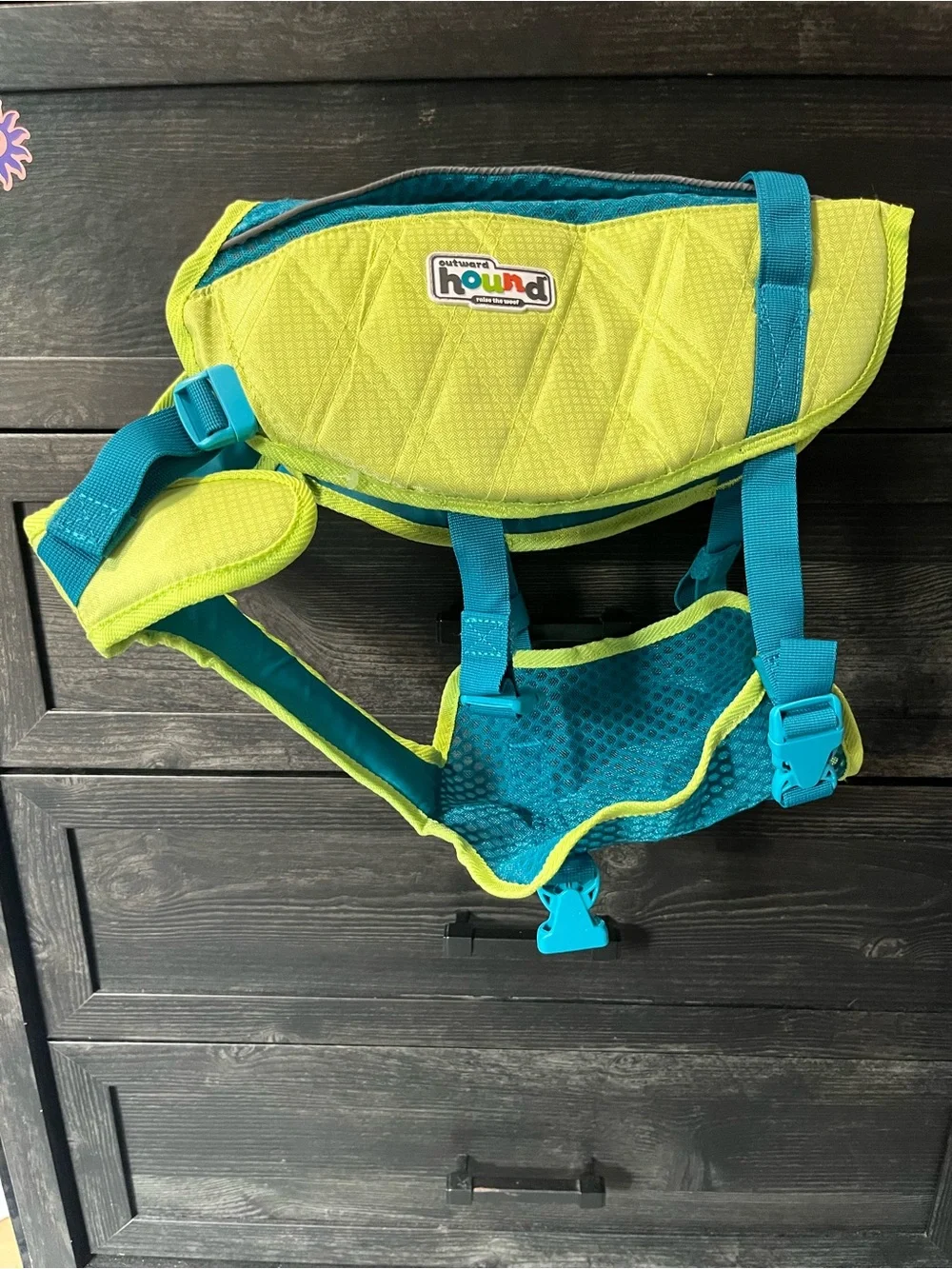 Dog Life Jacket Vest - Lime Green & Teal